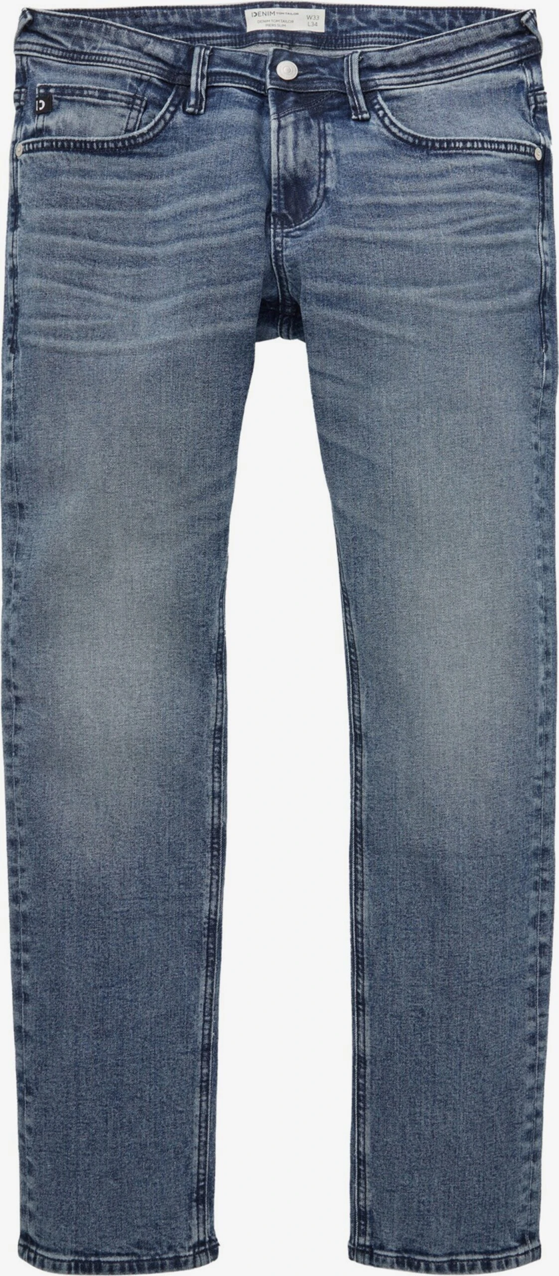 TOM TAILOR Denim Straight Leg Regular Jeans Med Lægfolder PIERS Mænd Blå