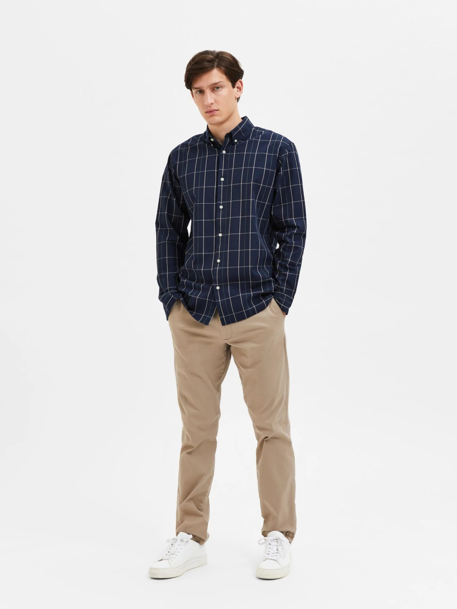 Selected Homme Ternede Skjorter Regular Fit Skjorte Theo Mænd Safir - Billede 4