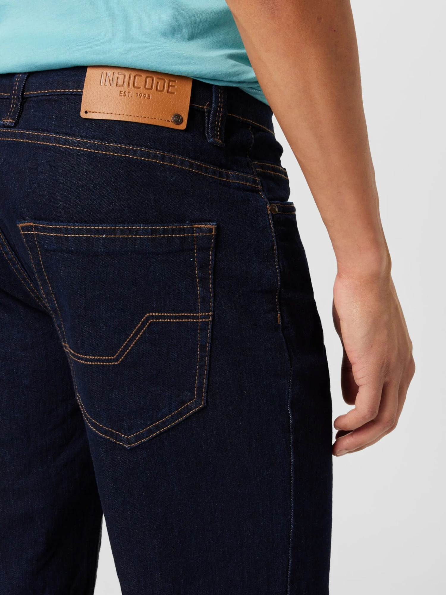 Indicode Jeans Denimshorts Slimfit Jeans Kaden Mænd Mørkeblå - Billede 2