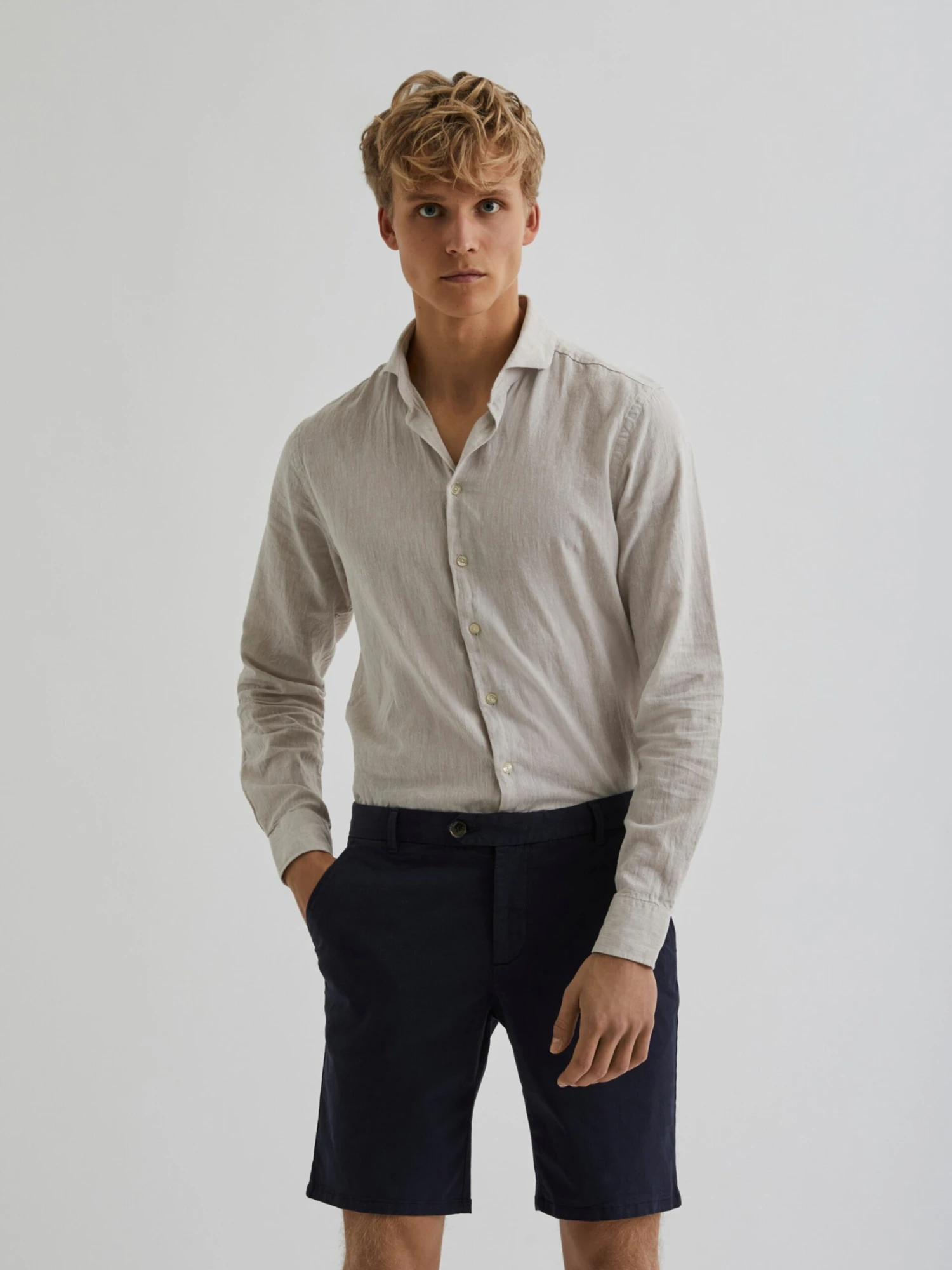 Bertoni Chinoshorts Regular Lærredsbukser Bloch Mænd Navy - Billede 2