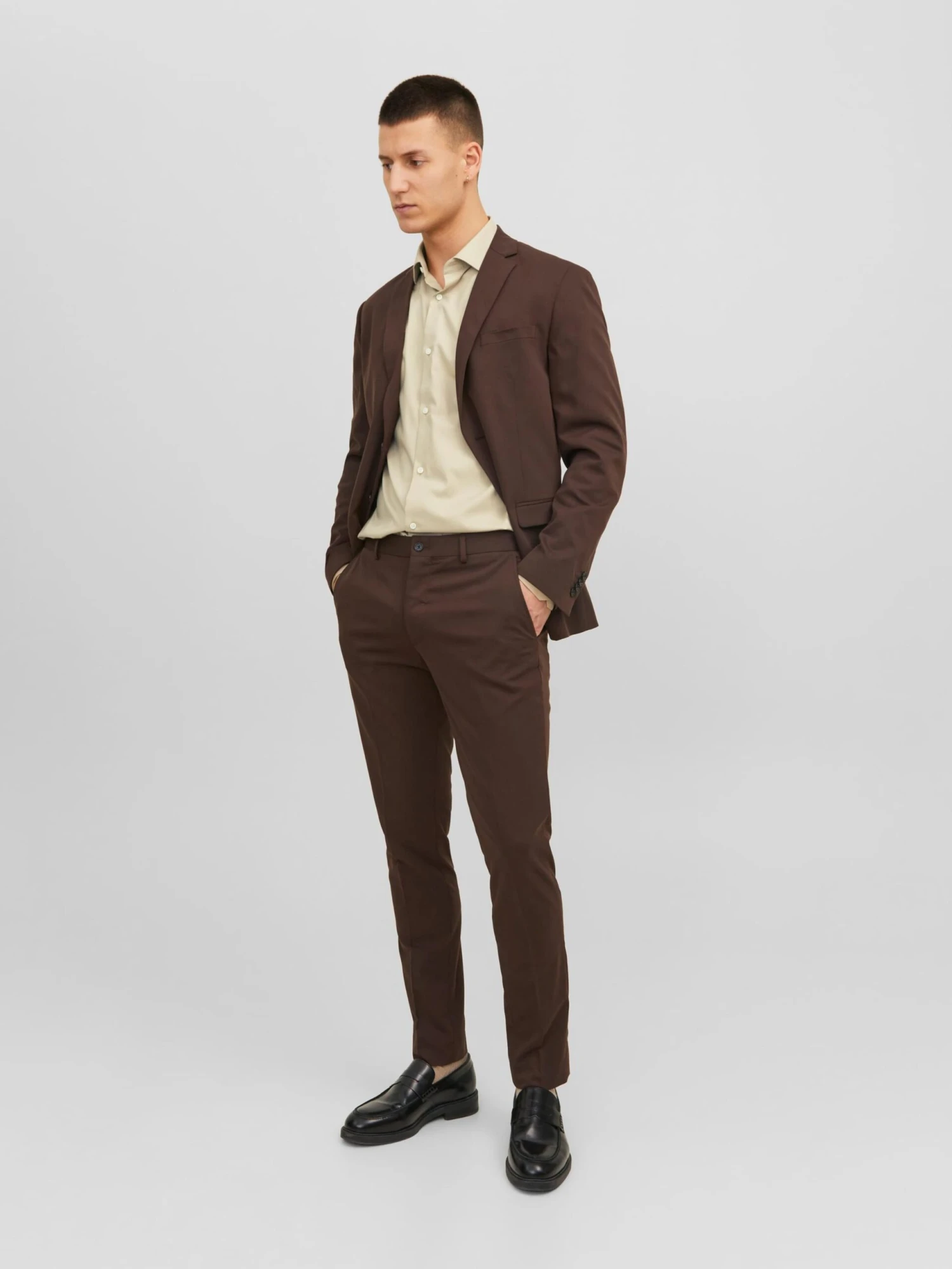 Jack & Jones Business Skjorter Slim Fit Forretningsskjorte Parker Mænd Mørkebeige - Billede 3