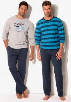 H.I.S Nattøj Pyjamas Lang Mænd Beige / Blå