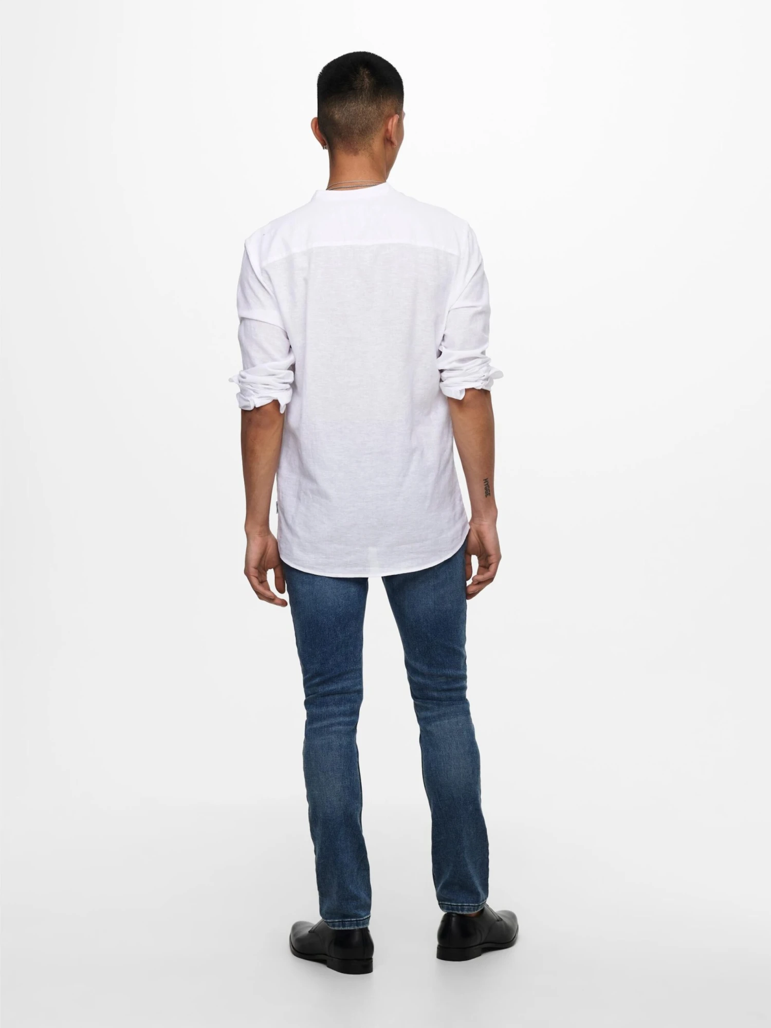Only & Sons Casual Skjorter Regular Fit Skjorte Caiden Mænd Hvid-meleret - Billede 4