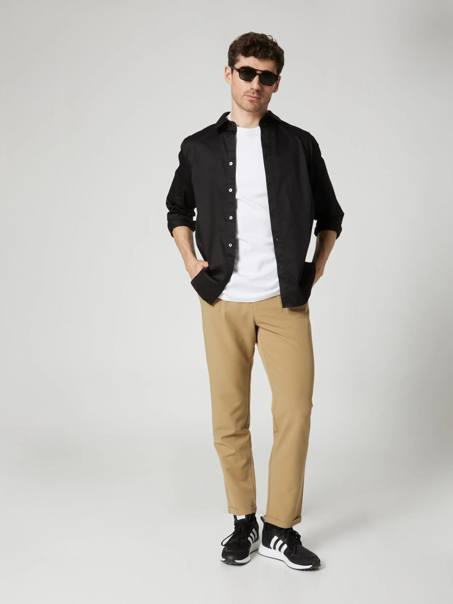 Business Skjorter Regular Fit Forretningsskjorte Nils Mænd Sort - Billede 5