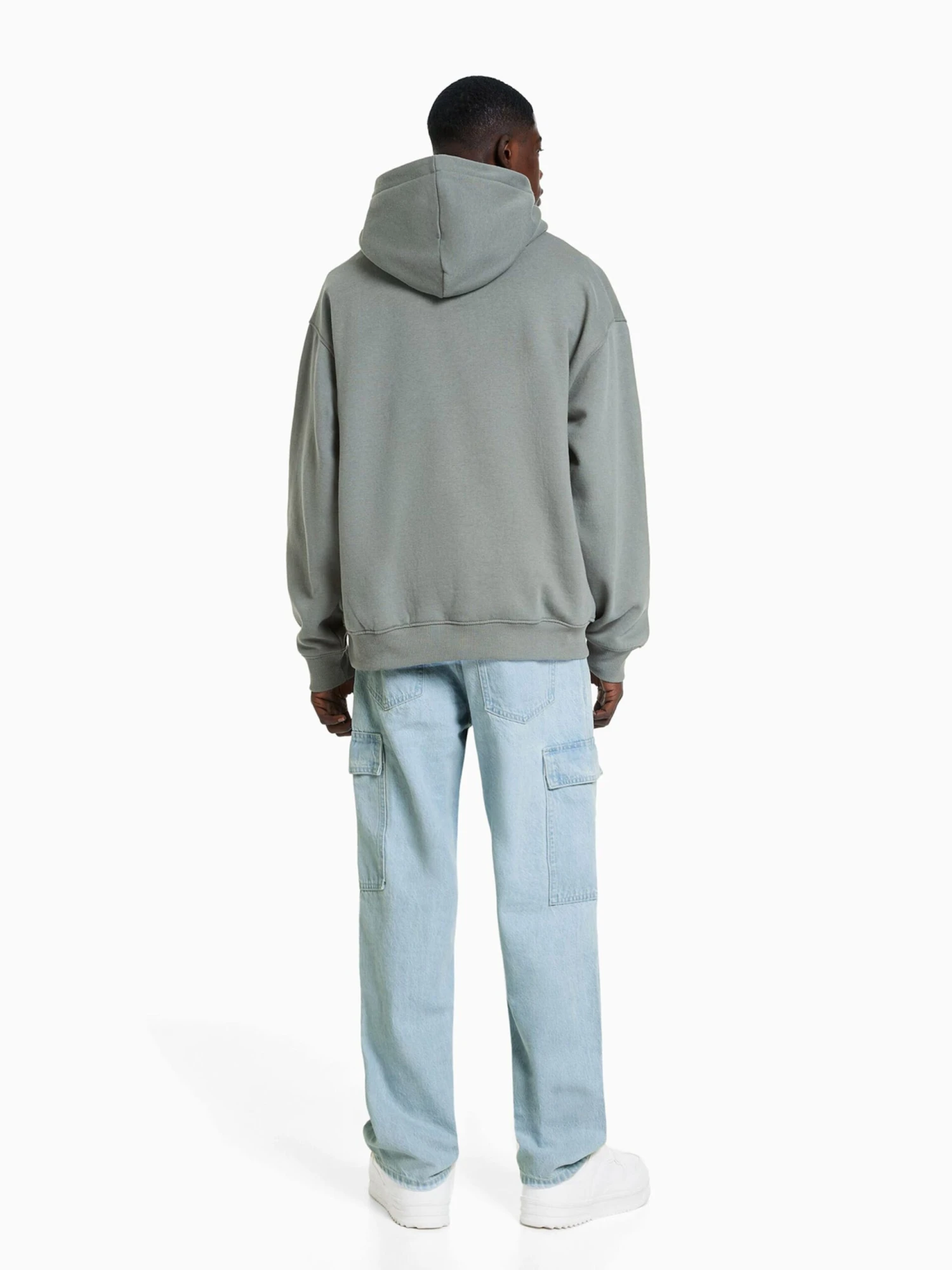 BERSHKA Loose Fit Loosefit Cargojeans Mænd Lyseblå - Billede 3