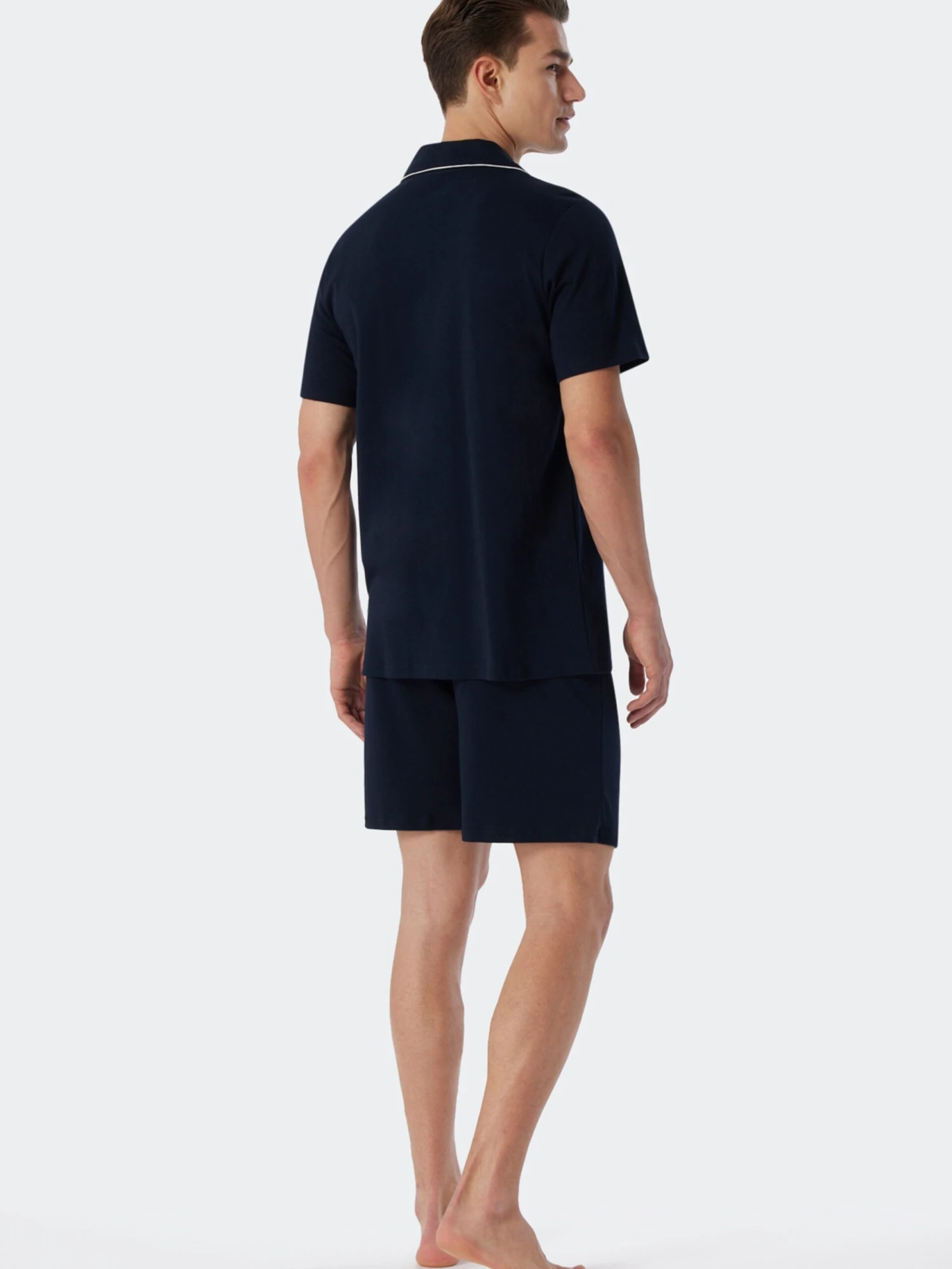 Schiesser Nattøj Pyjamas Kort Mænd Mørkeblå - Billede 3