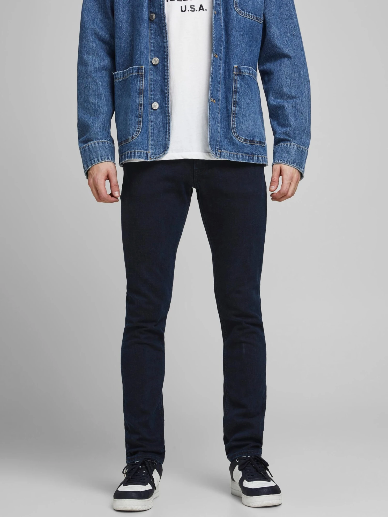 Jack & Jones Skinny Fit Skinny Jeans Glenn Felix Mænd Mørkeblå - Billede 3
