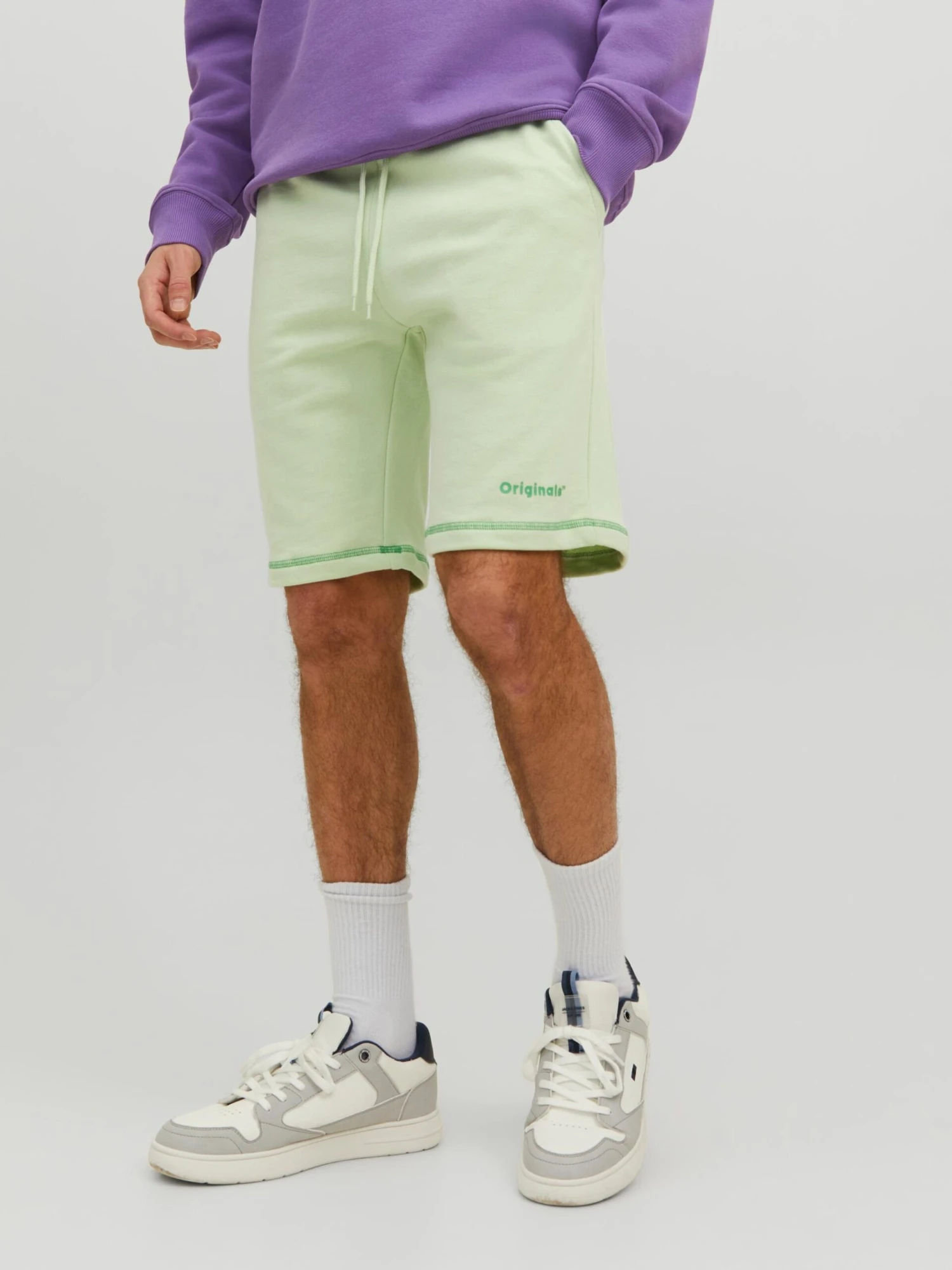 Jack & Jones Træningsshorts Loosefit Bukser Mænd Pastelgrøn - Billede 3