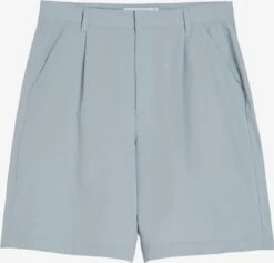 BERSHKA Chinoshorts Loosefit Bukser Med Lægfolder Mænd Røgblå