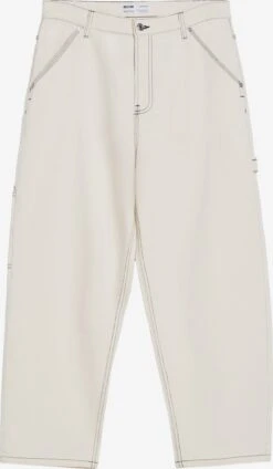 BERSHKA Loose Fit Loosefit Jeans Mænd Hvid