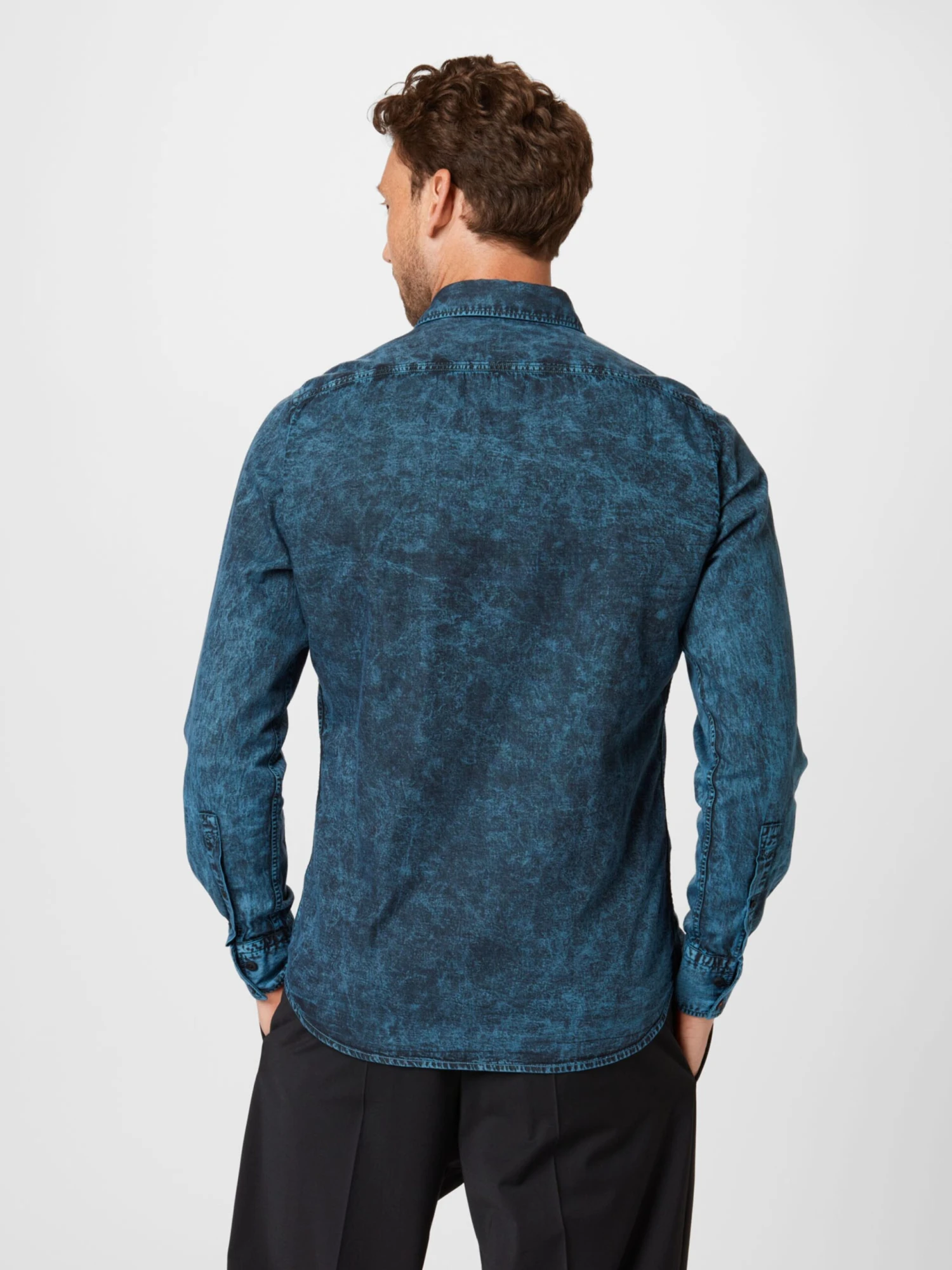 BOSS ORANGE Denimskjorter Regular Fit Skjorte Relegant 5 Mænd Mørkeblå - Billede 4